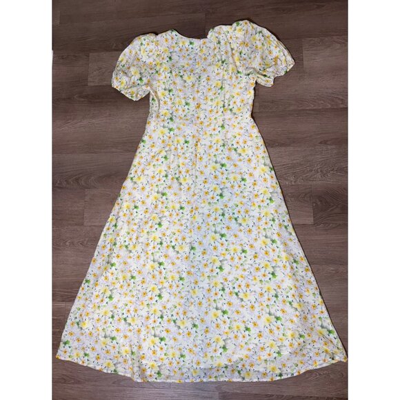 ASTR The Label Yellow Floral Puff Sleeve Midi Dress XL – Cottagecore, Romantic, - Picture 4 of 9